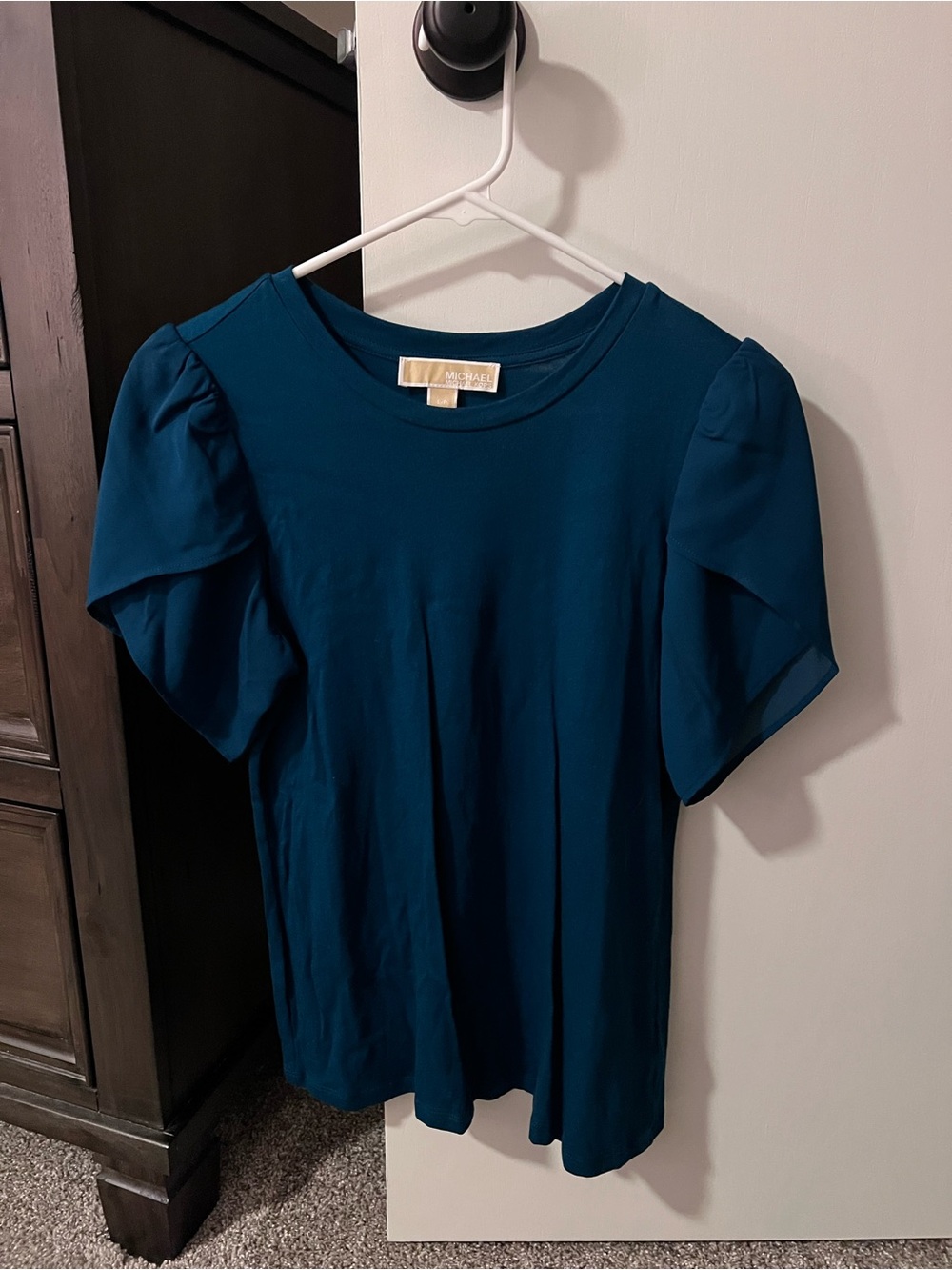 MICHAEL Michael Kors Teal Puff-Sleeve Short-Sleeve Top